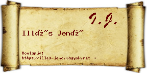 Illés Jenő névjegykártya